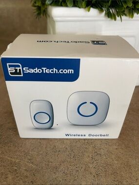 SadoTech White Wireless Doorbell - Blue Accent